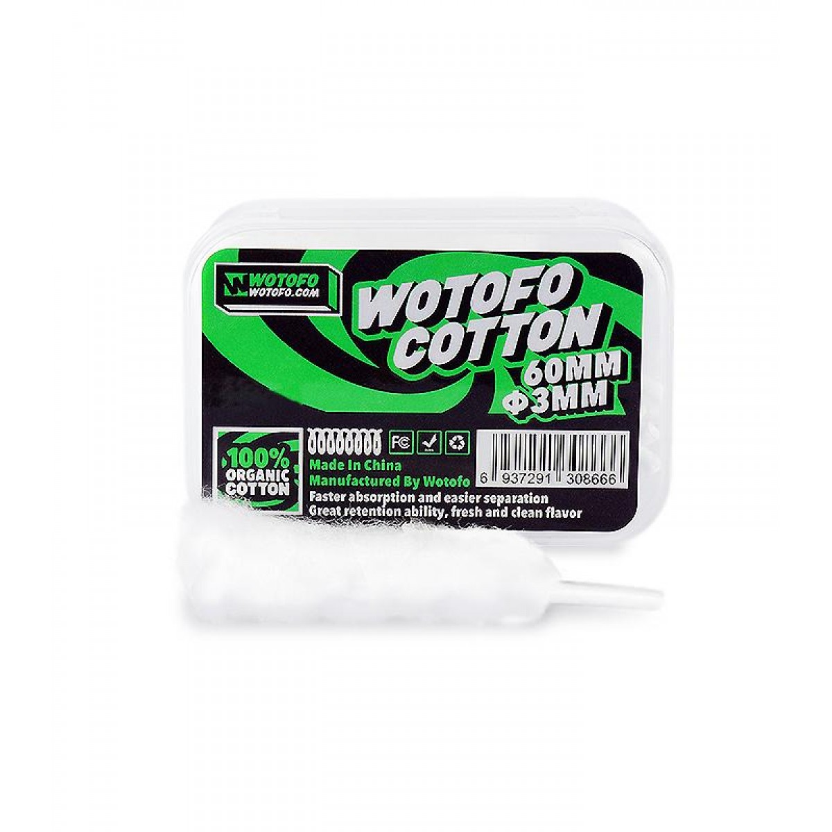 Wotofo WOTOFO ΟΡΓΑΝΙΚΟ ΒΑΜΒΑΚΙ AGLETED 3MM